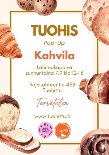 Tuohis-pop up-kahvila su 7.9. klo 12 - 16